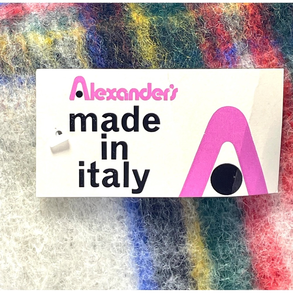 Alexander's Wool Scarf Made in Italy Dry Clean New W/ Tag 62" X 9" - Picture 5 of 6